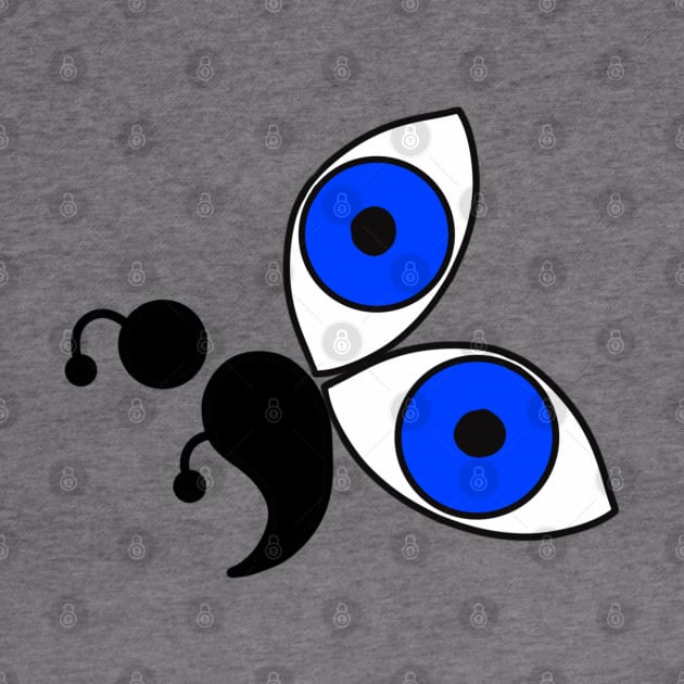 Eyes Semicolon Butterfly by birdiestreasuretrove